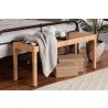 Baxton Studio Abelia Modern Bohemian Natural Rattan and Mahogany Wood Long Accent Bench in Large - Lifestyle