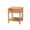 Baxton Studio Adelia Modern Bohemian Natural Rattan and Mahogany Wood 1-Drawer Nightstand - Front Side Opened Angle - Baxton Studio Adelia Modern Bohemian Natural Rattan and Mahogany Wood 1-Drawer Nightstand - Front Side Opened Angle