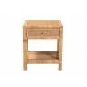 Baxton Studio Adelia Modern Bohemian Natural Rattan and Mahogany Wood 1-Drawer Nightstand - Front Angle - Baxton Studio Adelia Modern Bohemian Natural Rattan and Mahogany Wood 1-Drawer Nightstand - Front Angle