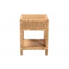 Baxton Studio Adelia Modern Bohemian Natural Rattan and Mahogany Wood 1-Drawer Nightstand - Back Angle