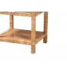 Baxton Studio Adelia Modern Bohemian Natural Rattan and Mahogany Wood 1-Drawer Nightstand - Closeup Base Angle