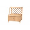 Baxton Studio Lalo Modern Bohemian Natural Brown Rattan 1-Drawer Nightstand - Front Side Angle