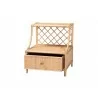 Baxton Studio Lalo Modern Bohemian Natural Brown Rattan 1-Drawer Nightstand - Front Side Opened Angle - Baxton Studio Lalo Modern Bohemian Natural Brown Rattan 1-Drawer Nightstand - Front Side Opened Angle
