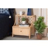 Baxton Studio Lalo Modern Bohemian Natural Brown Rattan 1-Drawer Nightstand - Lifestyle