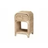 Baxton Studio Magni Modern Bohemian Natural Brown Rattan 1-Drawer Nightstand - Front Side Angle - Baxton Studio Magni Modern Bohemian Natural Brown Rattan 1-Drawer Nightstand - Front Side Angle