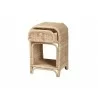 Baxton Studio Magni Modern Bohemian Natural Brown Rattan 1-Drawer Nightstand - Front Side Opened  Angle - Baxton Studio Magni Modern Bohemian Natural Brown Rattan 1-Drawer Nightstand - Front Side Opened  Angle