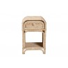 Baxton Studio Magni Modern Bohemian Natural Brown Rattan 1-Drawer Nightstand - Front Angle