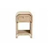 Baxton Studio Magni Modern Bohemian Natural Brown Rattan 1-Drawer Nightstand - Front Angle - Baxton Studio Magni Modern Bohemian Natural Brown Rattan 1-Drawer Nightstand - Front Angle