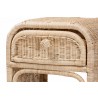 Baxton Studio Magni Modern Bohemian Natural Brown Rattan 1-Drawer Nightstand - Closeup Top Angle