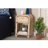 Baxton Studio Magni Modern Bohemian Natural Brown Rattan 1-Drawer Nightstand - Lifestyle