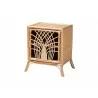 Baxton Studio Danna Modern Bohemian Natural Brown Rattan Nightstand - Front Side Angle - Baxton Studio Danna Modern Bohemian Natural Brown Rattan Nightstand - Front Side Angle