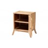 Baxton Studio Danna Modern Bohemian Natural Brown Rattan Nightstand - Front Side Opened Angle