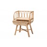 Baxton Studio Panchali Modern Bohemian Natural Brown Rattan Nightstand - Front Side Opened Angle