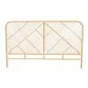 Baxton Studio Walid Modern Bohemian Natural Brown Rattan Queen Size Standalone Headboard - Front Angle - Baxton Studio Walid Modern Bohemian Natural Brown Rattan Queen Size Standalone Headboard - Front Angle