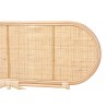 Baxton Studio Reegan Modern Bohemian Natural Brown Rattan Queen Size Standalone Headboard - Closeup Side Angle