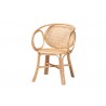 Baxton Studio Palesa Modern Bohemian Natural Brown Rattan Dining Chair - Front Side Angle