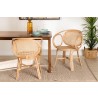 Baxton Studio Palesa Modern Bohemian Natural Brown Rattan Dining Chair - Lifestyle