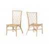 Baxton Studio Doria Modern Bohemian Natural Brown Rattan 2-Piece Dining Chair Set - Front Side Angle