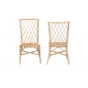 Baxton Studio Doria Modern Bohemian Natural Brown Rattan 2-Piece Dining Chair Set - Front And Back Angle
