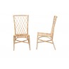 Baxton Studio Doria Modern Bohemian Natural Brown Rattan 2-Piece Dining Chair Set - Front And Side Angle