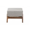 Baxton Studio Hanson Mid-Century Modern Light Grey Fabric and Walnut Brown Finished Wood Ottoman - Front Angle