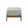 Baxton Studio Hanson Mid-Century Modern Light Grey Fabric and Walnut Brown Finished Wood Ottoman - Front Angle - Baxton Studio Hanson Mid-Century Modern Light Grey Fabric and Walnut Brown Finished Wood Ottoman - Front Angle