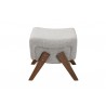 Baxton Studio Hanson Mid-Century Modern Light Grey Fabric and Walnut Brown Finished Wood Ottoman - Side Angle