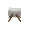 Baxton Studio Hanson Mid-Century Modern Light Grey Fabric and Walnut Brown Finished Wood Ottoman - Side Angle - Baxton Studio Hanson Mid-Century Modern Light Grey Fabric and Walnut Brown Finished Wood Ottoman - Side Angle