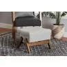 Baxton Studio Hanson Mid-Century Modern Light Grey Fabric and Walnut Brown Finished Wood Ottoman - Lifestyle - Baxton Studio Hanson Mid-Century Modern Light Grey Fabric and Walnut Brown Finished Wood Ottoman - Lifestyle