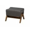 Baxton Studio Hanson Mid-Century Modern Dark Grey Fabric and Walnut Brown Finished Wood Ottoman - Front Side Angle - Baxton Studio Hanson Mid-Century Modern Dark Grey Fabric and Walnut Brown Finished Wood Ottoman - Front Side Angle