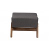 Baxton Studio Hanson Mid-Century Modern Dark Grey Fabric and Walnut Brown Finished Wood Ottoman - Front Angle