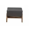 Baxton Studio Hanson Mid-Century Modern Dark Grey Fabric and Walnut Brown Finished Wood Ottoman - Front Angle - Baxton Studio Hanson Mid-Century Modern Dark Grey Fabric and Walnut Brown Finished Wood Ottoman - Front Angle
