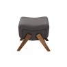 Baxton Studio Hanson Mid-Century Modern Dark Grey Fabric and Walnut Brown Finished Wood Ottoman - Side Angle