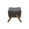 Baxton Studio Hanson Mid-Century Modern Dark Grey Fabric and Walnut Brown Finished Wood Ottoman - Side Angle - Baxton Studio Hanson Mid-Century Modern Dark Grey Fabric and Walnut Brown Finished Wood Ottoman - Side Angle