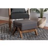 Baxton Studio Hanson Mid-Century Modern Dark Grey Fabric and Walnut Brown Finished Wood Ottoman - Lifestyle