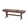 Baxton Studio Cherene Modern Farmhouse Chocolate Velvet Fabric and Dark Brown Finished Wood Bench - Front Side Angle