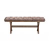 Baxton Studio Cherene Modern Farmhouse Chocolate Velvet Fabric and Dark Brown Finished Wood Bench - Front Angle