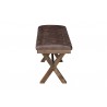 Baxton Studio Cherene Modern Farmhouse Chocolate Velvet Fabric and Dark Brown Finished Wood Bench - Side Angle
