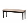Baxton Studio Olympia Modern Beige Fabric and Espresso Brown Finished Wood 6-Piece Dining Set - Dining Bench  in Front Side Angle