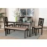 Baxton Studio Olympia Modern Beige Fabric and Espresso Brown Finished Wood 6-Piece Dining Set - Lifestyle - Baxton Studio Olympia Modern Beige Fabric and Espresso Brown Finished Wood 6-Piece Dining Set - Lifestyle