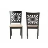 Baxton Studio Olympia Modern Beige Fabric and Espresso Brown Finished Wood Dining Chair - Set of Two - Front and Back Angle - Baxton Studio Olympia Modern Beige Fabric and Espresso Brown Finished Wood Dining Chair - Set of Two - Front and Back Angle