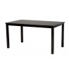 Baxton Studio Olympia Modern Grey Fabric and Espresso Brown Finished Wood 7-Piece Dining Set - Table in Front Side Angle