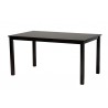 Baxton Studio Olympia Modern Grey Fabric and Espresso Brown Finished Wood 6-Piece Dining Set - Table in Front Side Angle