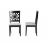 Baxton Studio Olympia Modern Grey Fabric and Espresso Brown Finished Wood Dining Chair - Set of Two - Front and Side Angle - Baxton Studio Olympia Modern Grey Fabric and Espresso Brown Finished Wood Dining Chair - Set of Two - Front and Side Angle