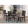 Baxton Studio Olympia Modern Grey Fabric and Espresso Brown Finished Wood 5-Piece Dining Set - Lifestyle