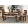 Baxton Studio Olympia Modern Grey Fabric and Walnut Brown Finished Wood 6-Piece Dining Set - Lifestyle - Baxton Studio Olympia Modern Grey Fabric and Walnut Brown Finished Wood 6-Piece Dining Set - Lifestyle