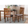 Baxton Studio Olympia Modern Grey Fabric and Walnut Brown Finished Wood Dining Chair - Set of Two - Lifestyle