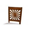 Baxton Studio Olympia Modern Grey Fabric and Walnut Brown Finished Wood 5-Piece Dining Set - Seat in Closeup Top Angle