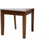 Baxton Studio Olympia Modern Grey Fabric and Walnut Brown Finished Wood 5-Piece Dining Set - Seat in Closeup Base Angle