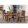 Baxton Studio Olympia Modern Grey Fabric and Walnut Brown Finished Wood 5-Piece Dining Set - Lifestyle